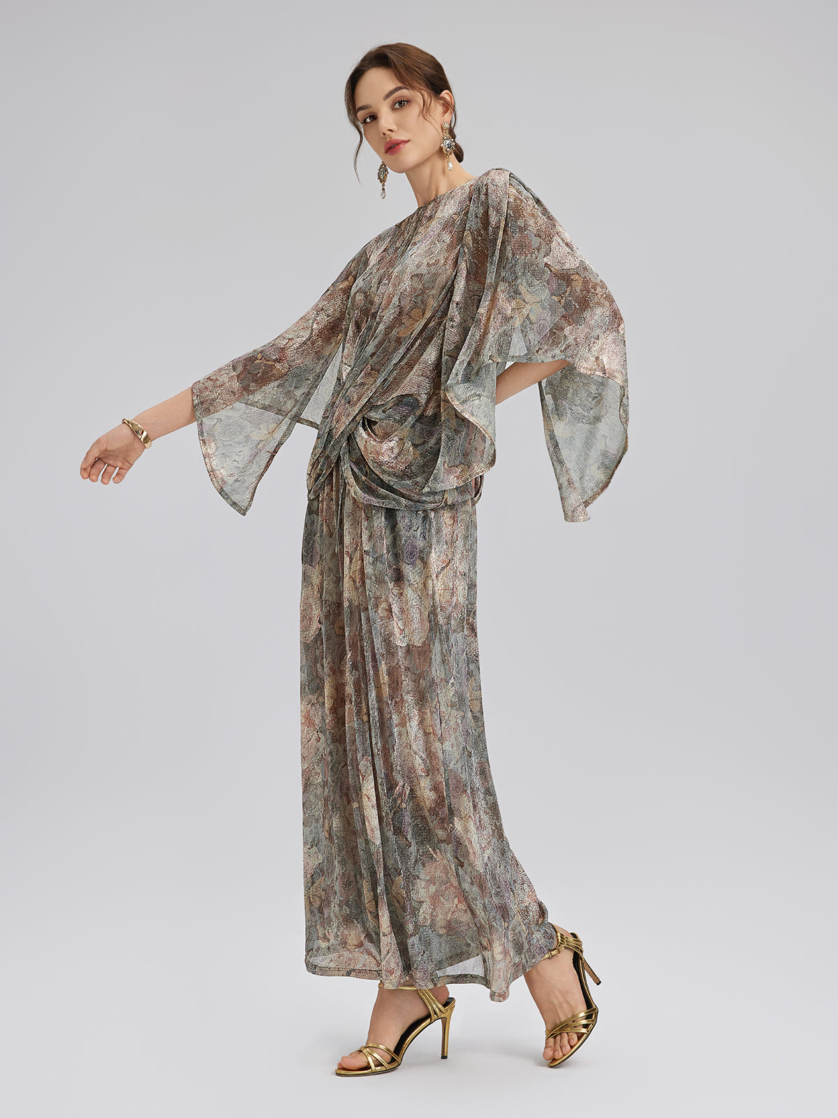 Final Sale | Foil-Printed Lurex Knit Drawstring Pants