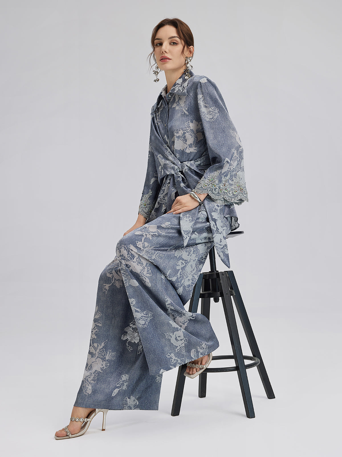 Final Sale | Burnout Floral Drawstring Pants