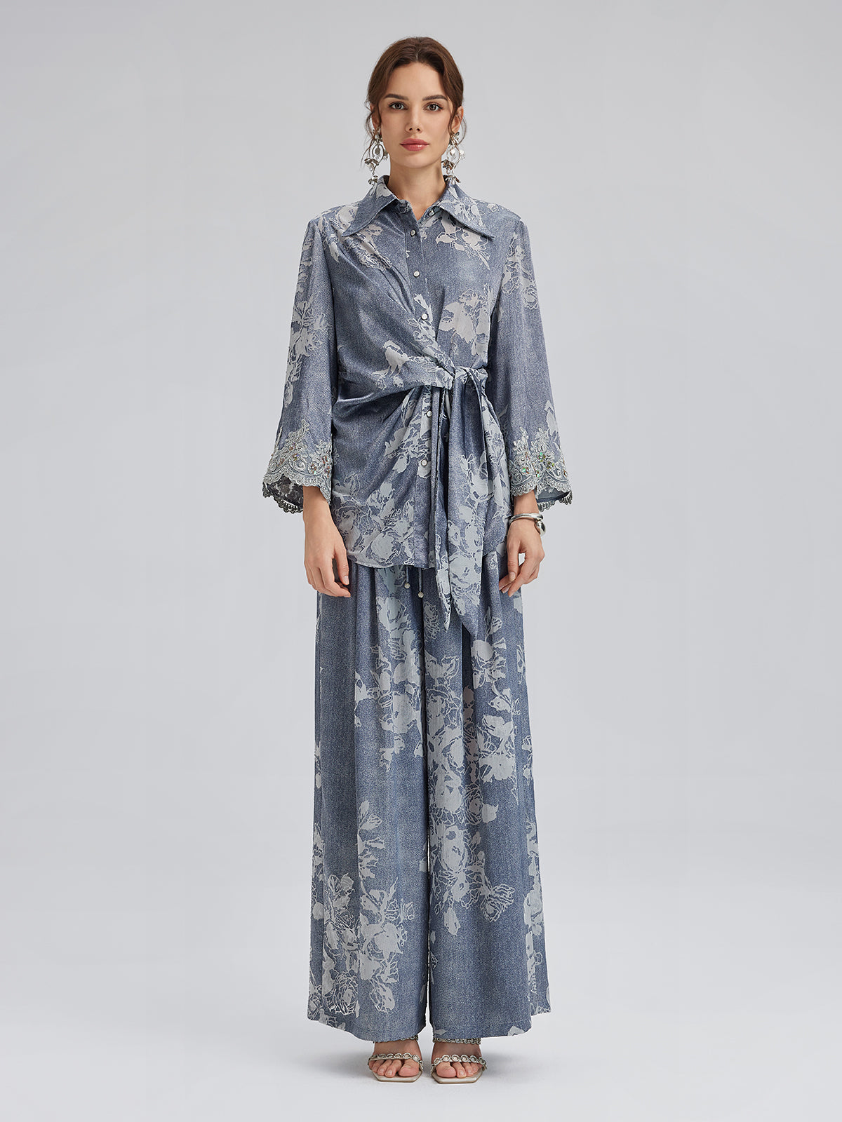 Final Sale | Burnout Floral Drawstring Pants