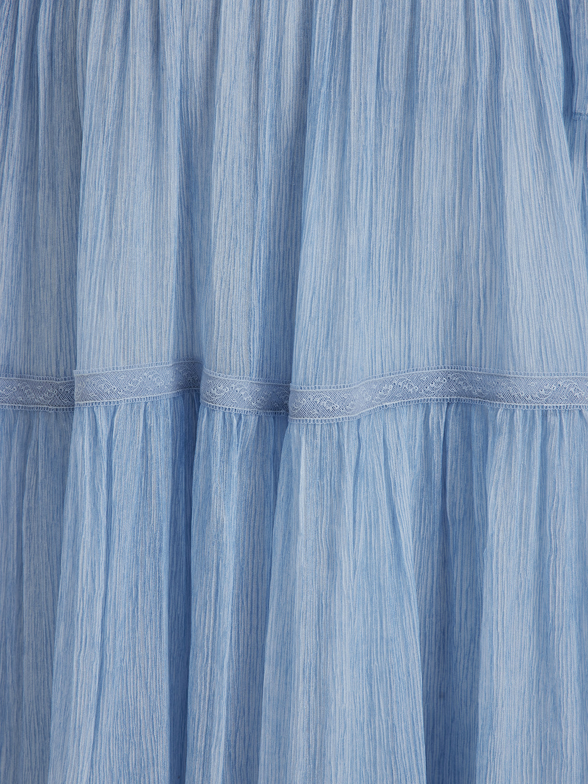 Final Sale | Garment Dyeing Lace Trim Silk Crepe Dress (100% Silk)