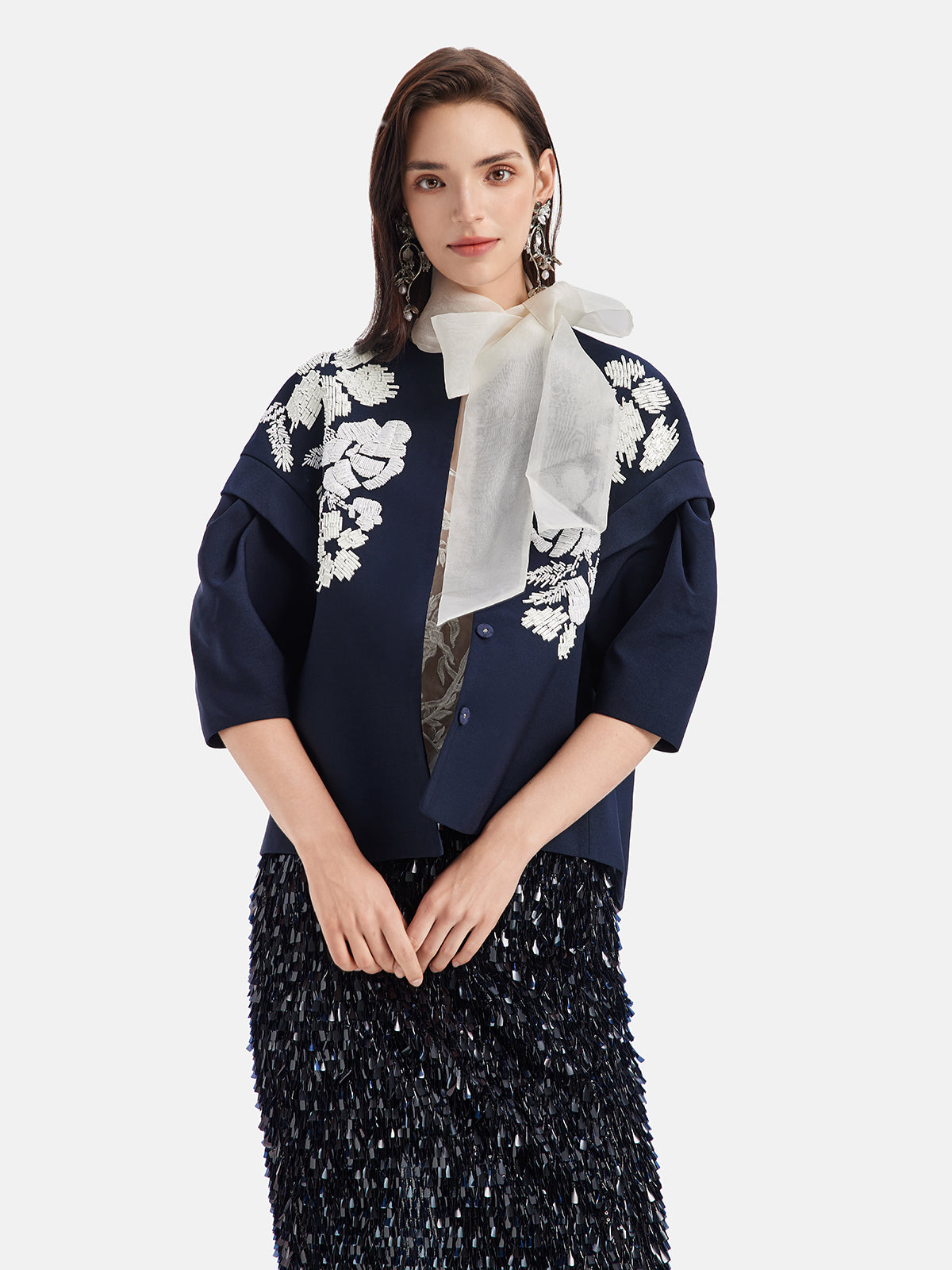Final Sale | Hand-Beaded Cropped Jacket