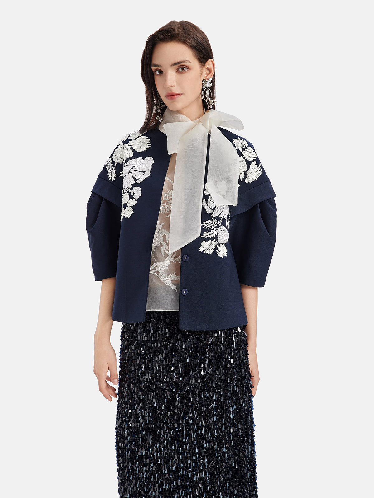 Final Sale | Hand-Beaded Cropped Jacket