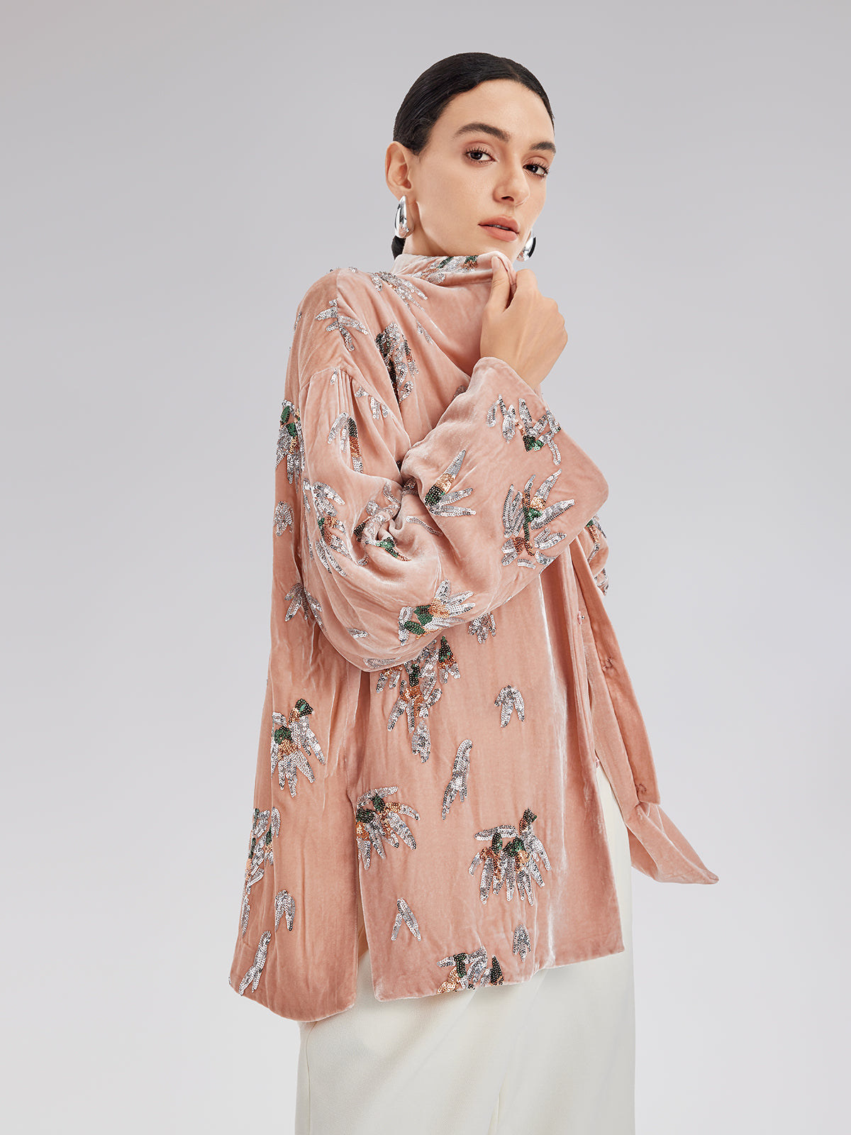 Elegant Velvet Embroidered Chinese Jacket