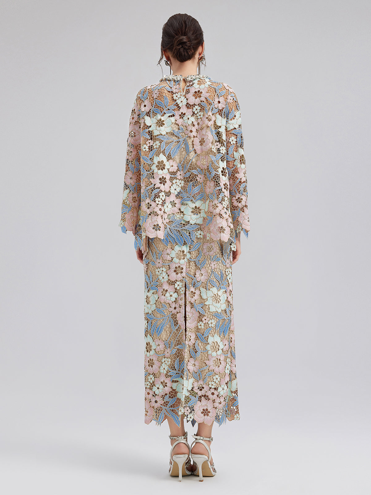 Custom Guipure Lace Floral Skirt