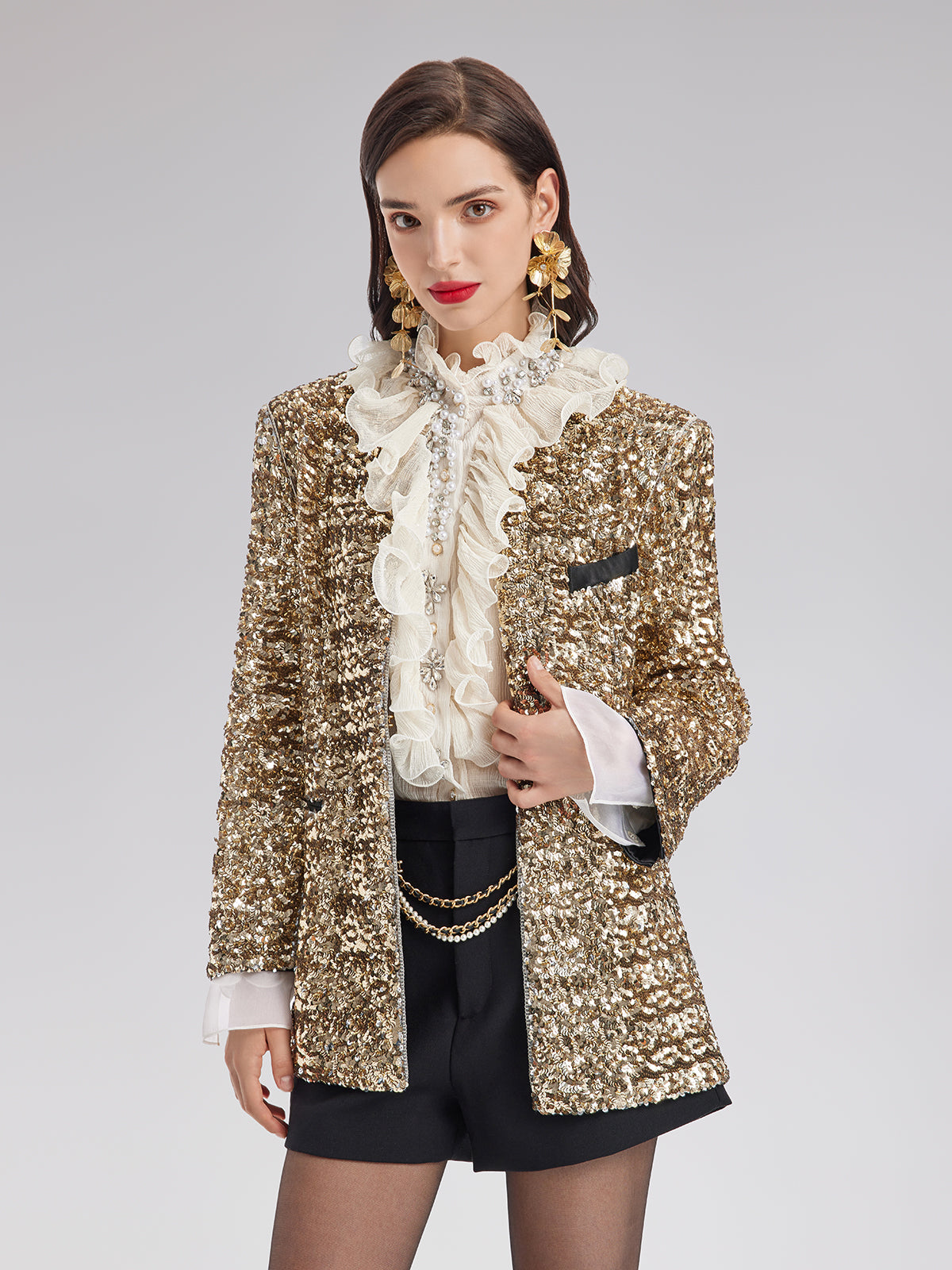 Light Luxury Sequin Heavy-Duty Blazer