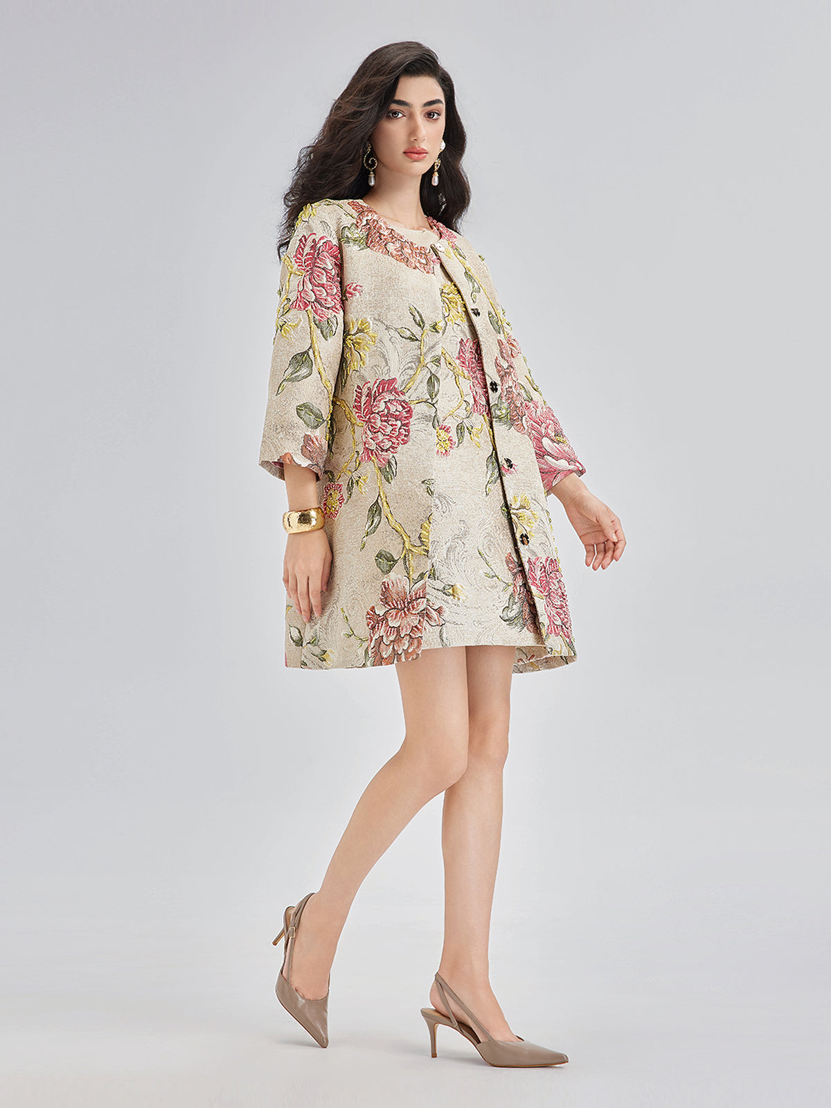 Hand-Sewn Beaded Floral Jacket