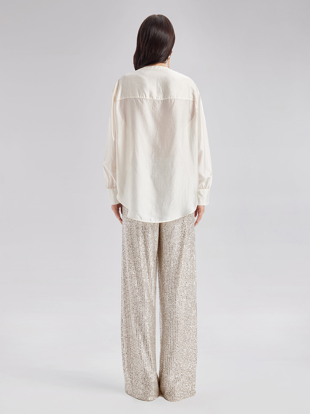 Light Luxury Sequin Wide-Leg Pants - Star Queen