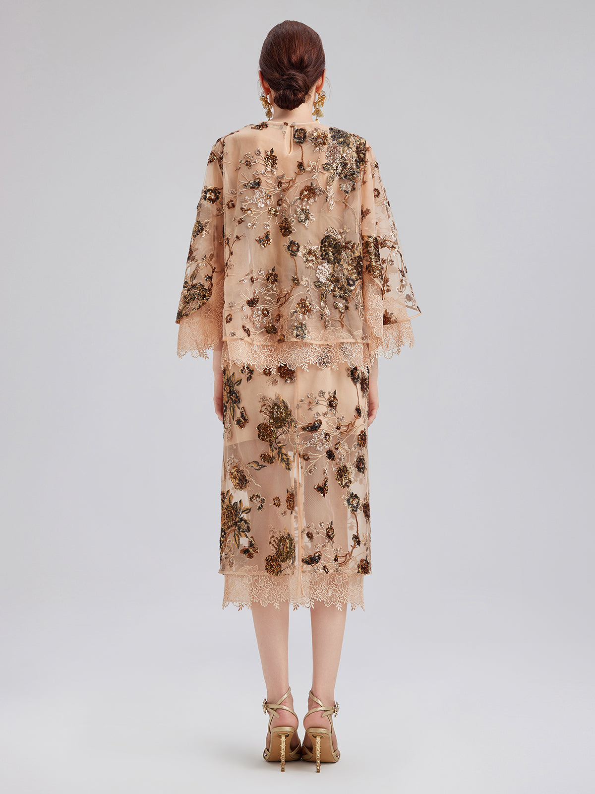 Luxurious Embroidered Sequin Long-Sleeve Top