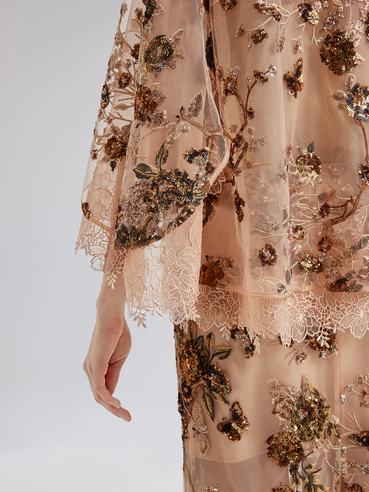 Final Sale | Luxurious Embroidered Sequin Long-Sleeve Top