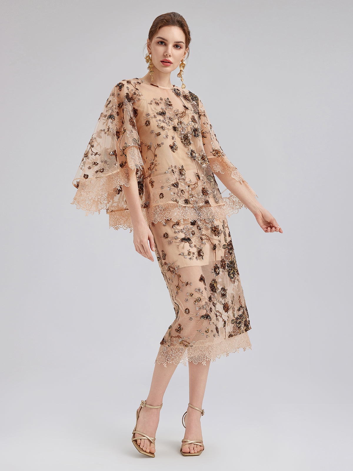 Final Sale | Luxurious Embroidered Sequin Skirt