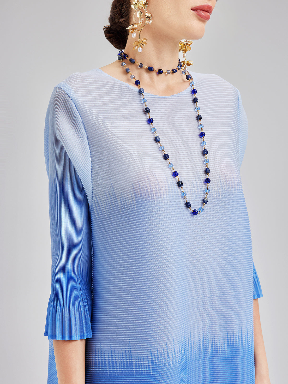 Final Sale | Elegant Ombre Pleated Panel Dress