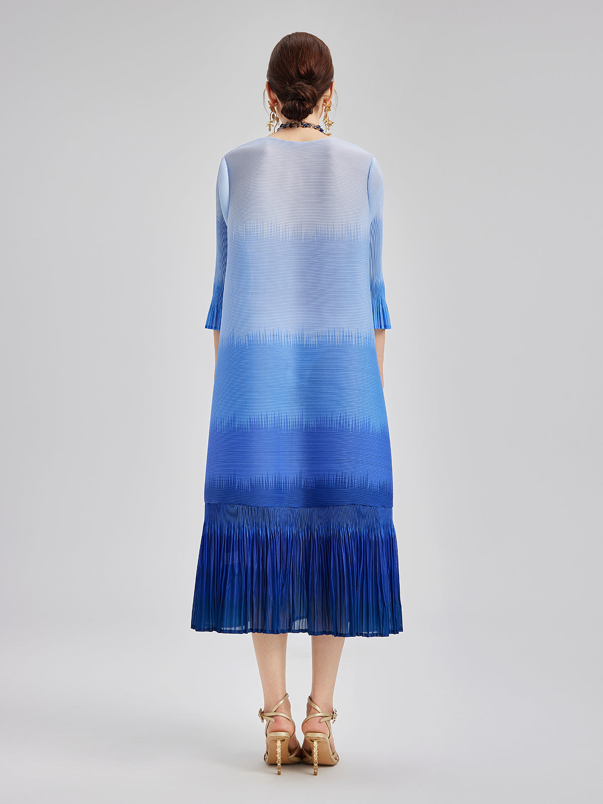 Final Sale | Elegant Ombre Pleated Panel Dress