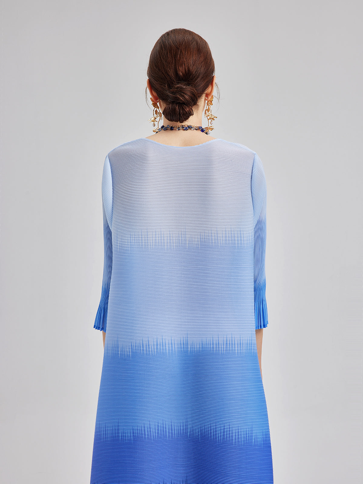 Elegant Ombre Pleated Panel Dress