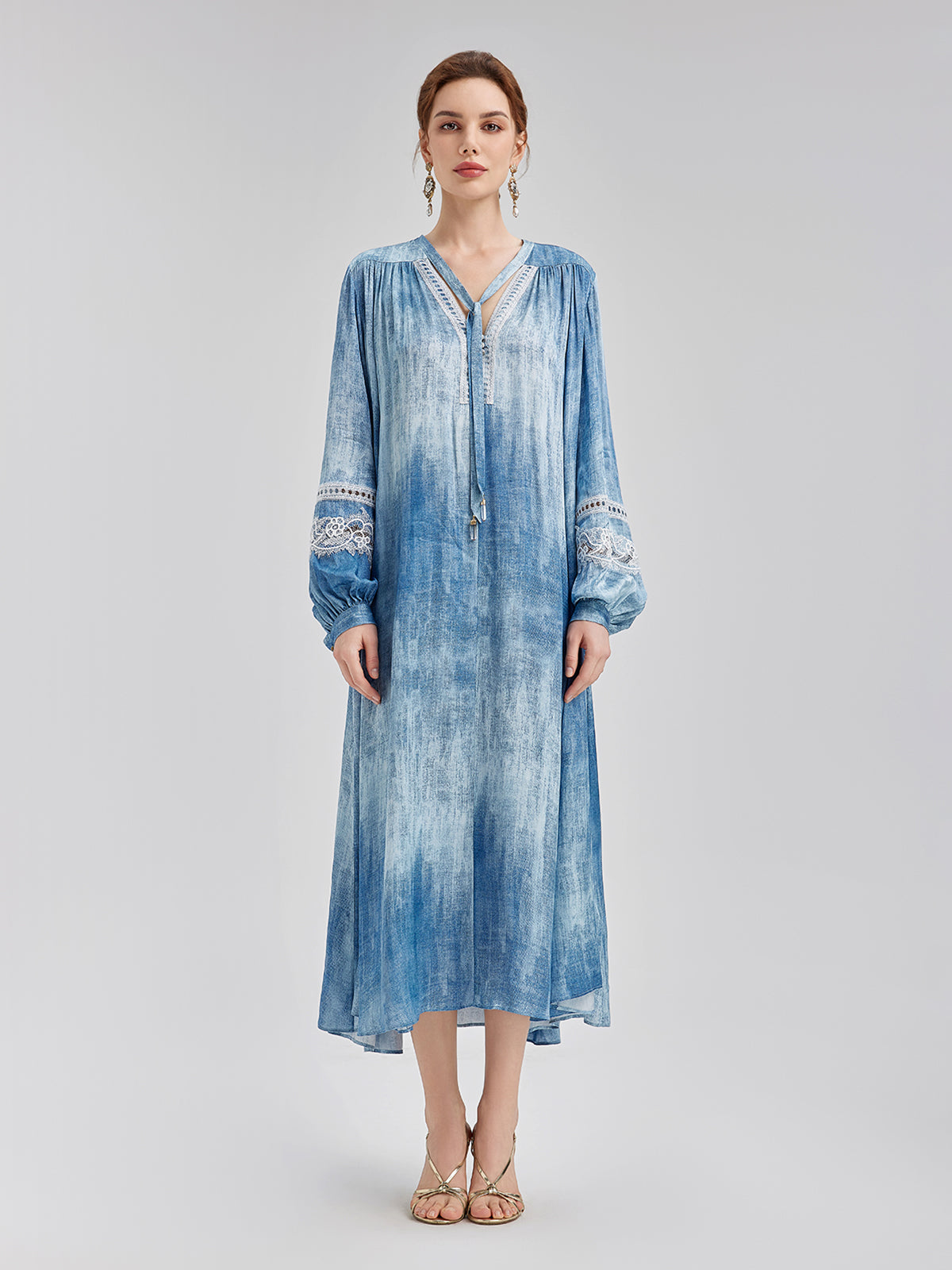 Final Sale | Artistic Gradient Openwork Lace Dress