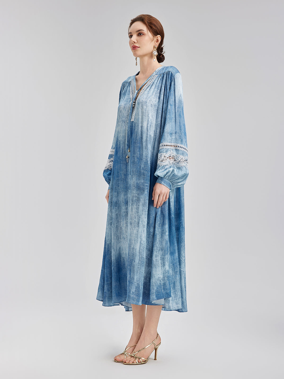Final Sale | Artistic Gradient Openwork Lace Dress