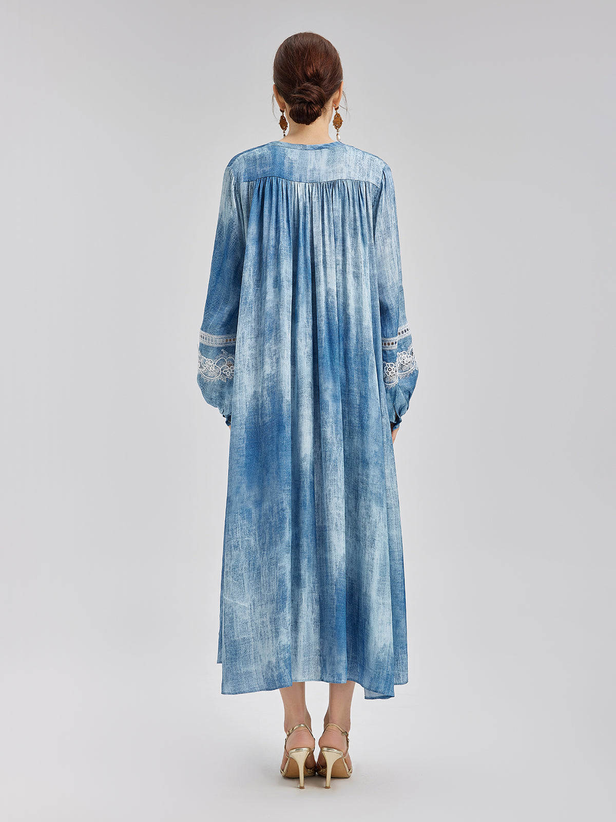 Artistic Gradient Openwork Lace Dress