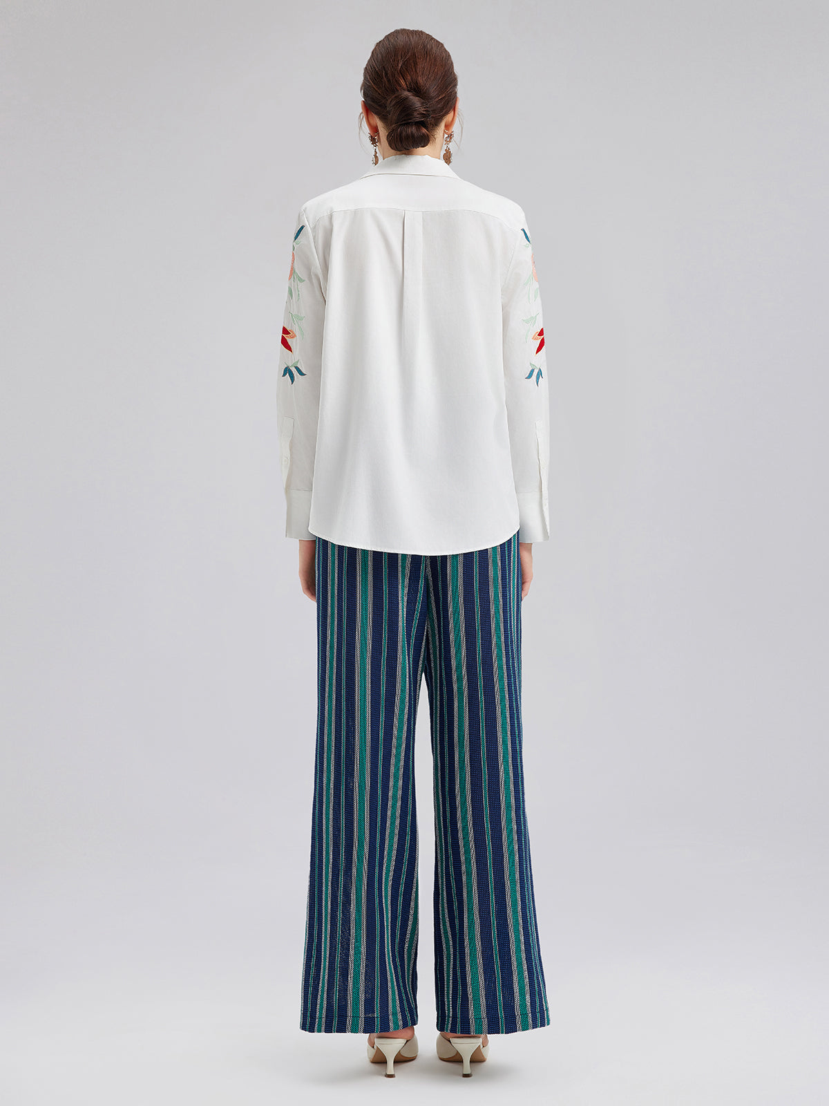 Cotton Embroidered Floral Shirt