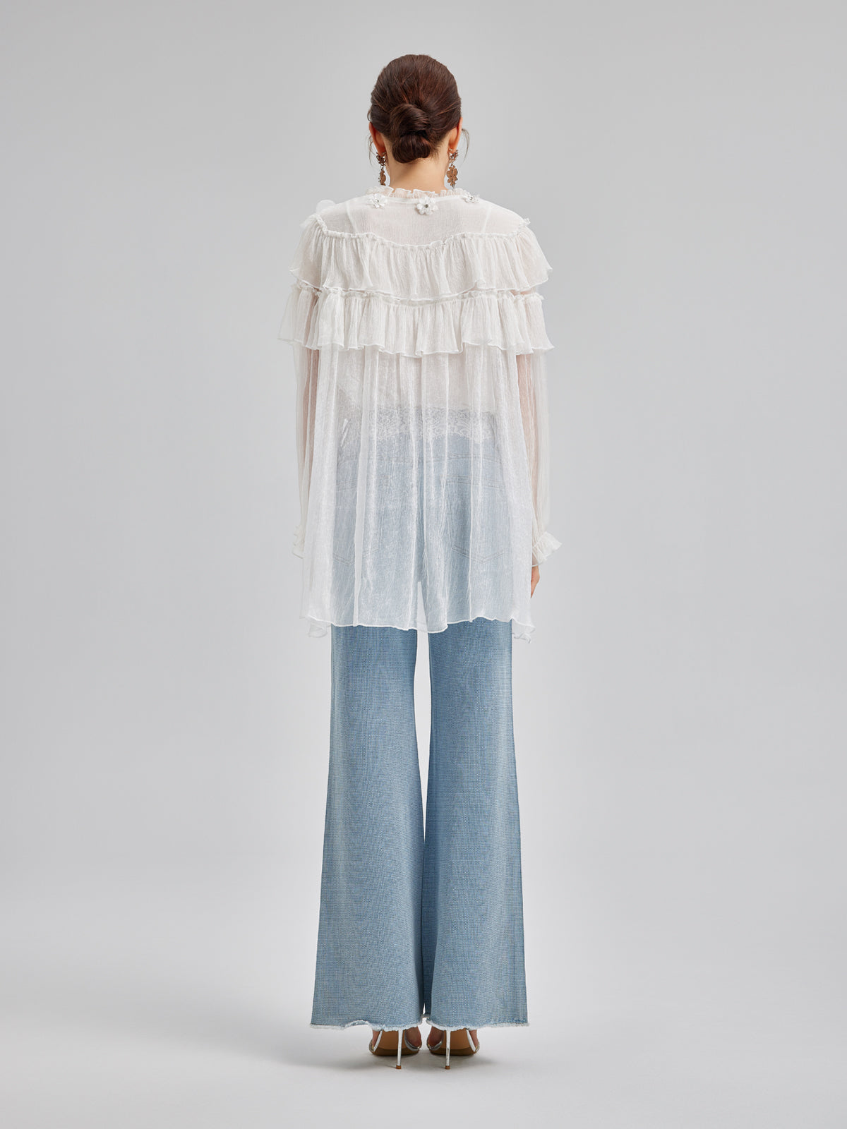 Ruffled Silk Design Top