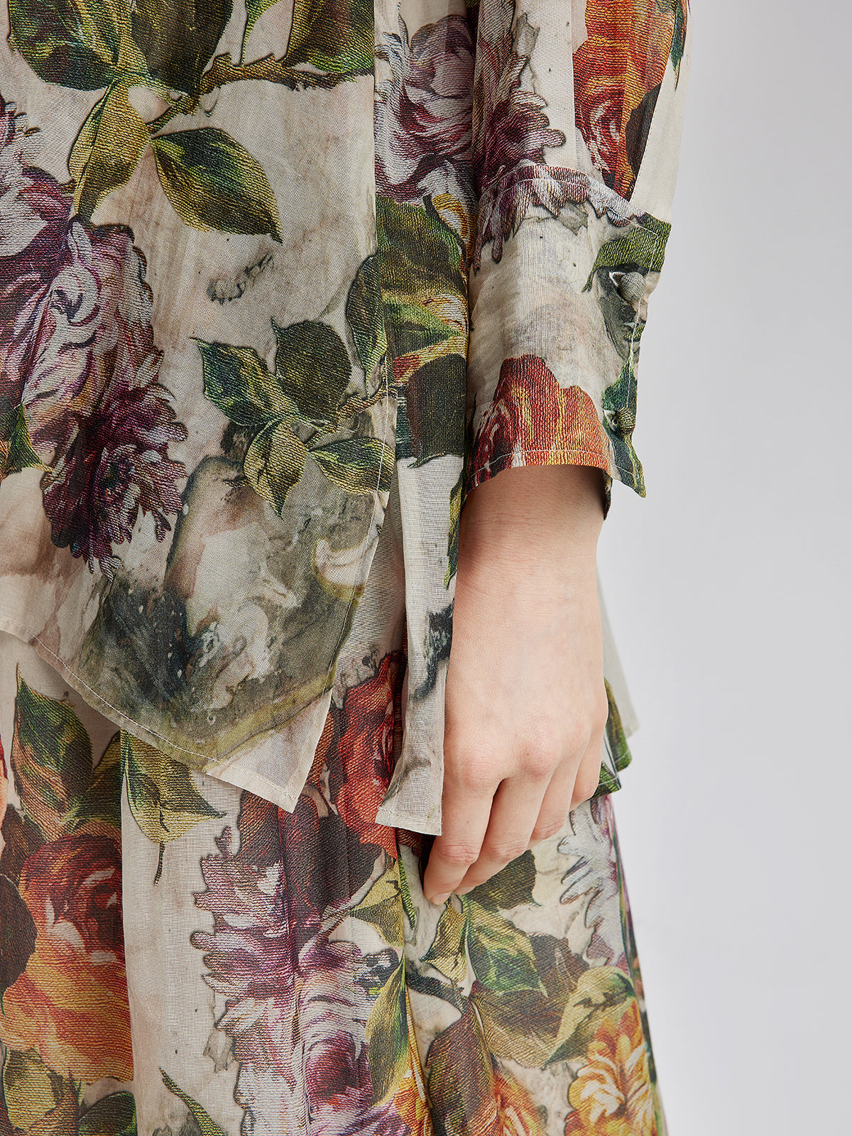 Final Sale | Classical Romantic Print Silk Shirt