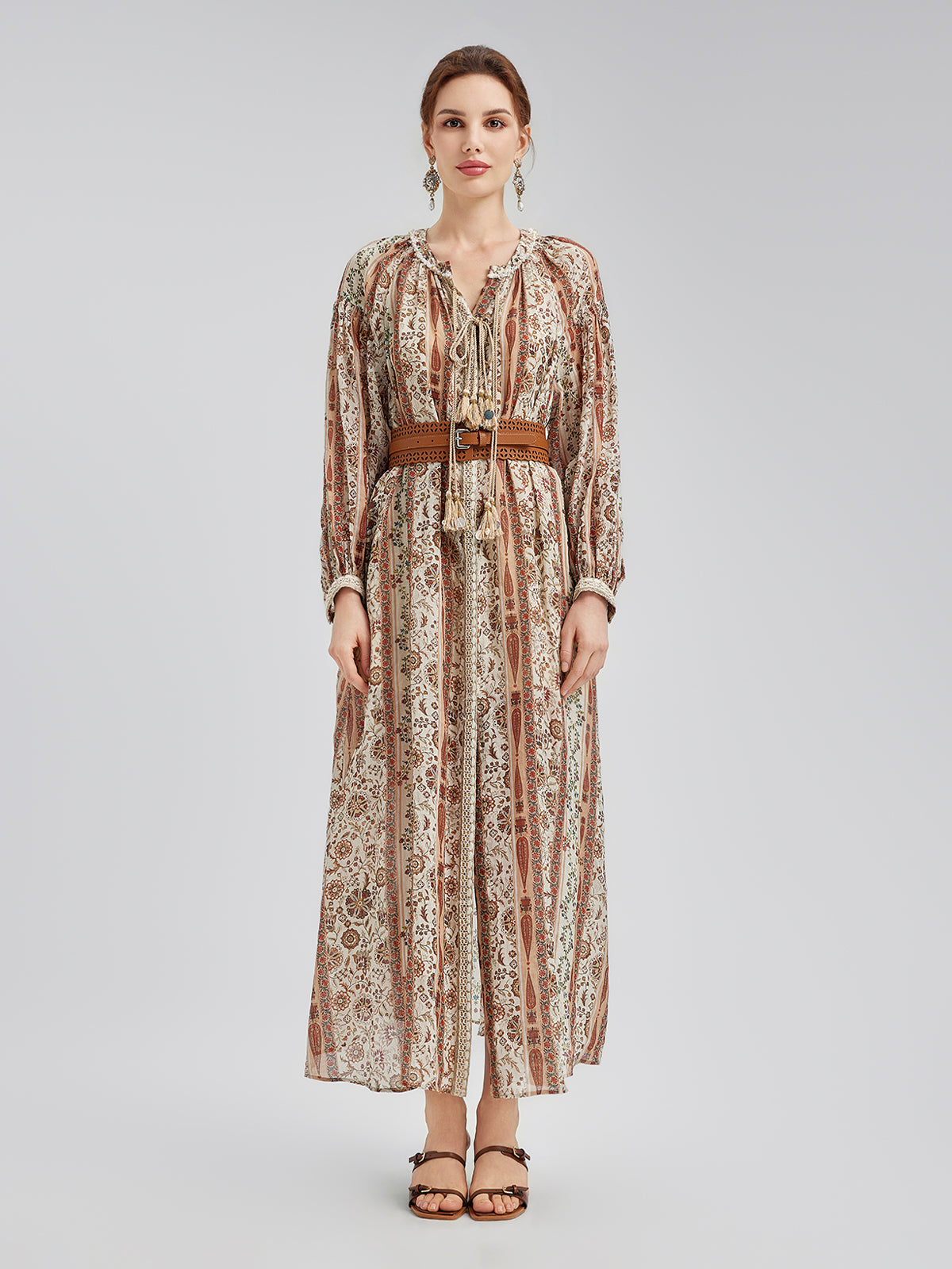 Final Sale | Breathable Ethnic Print Ramie Dress