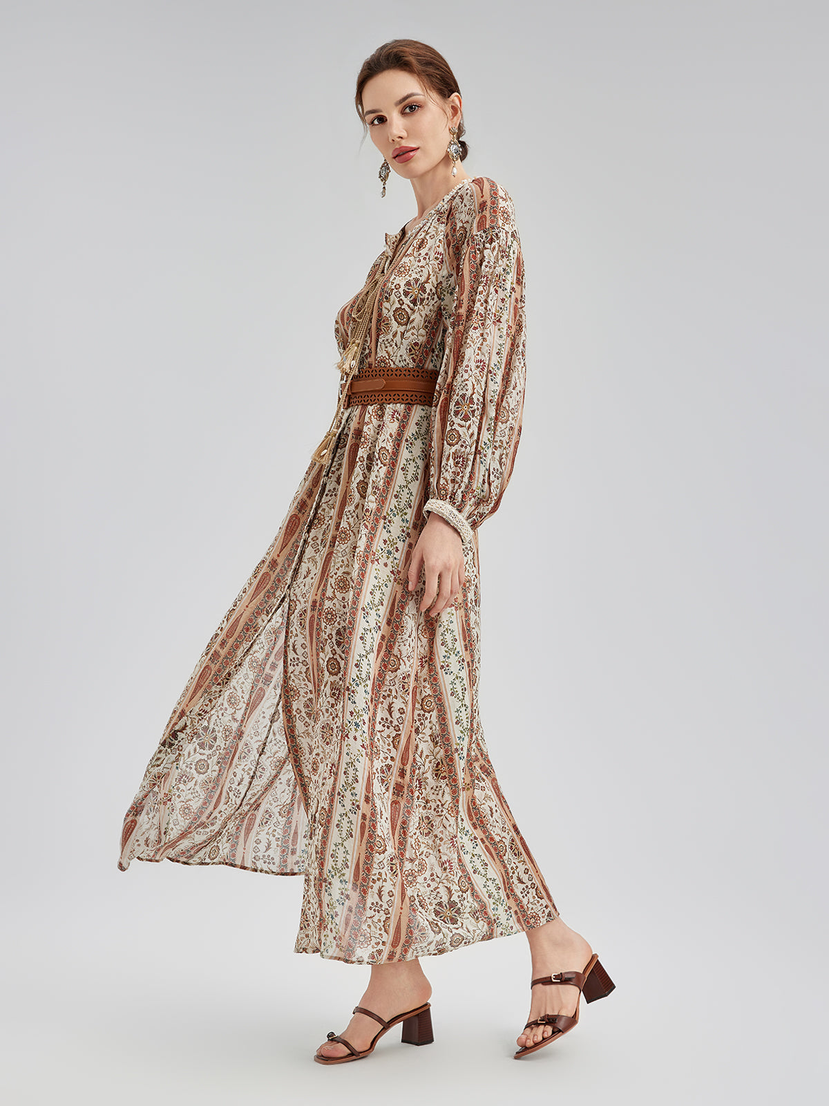 Final Sale | Breathable Ethnic Print Ramie Dress