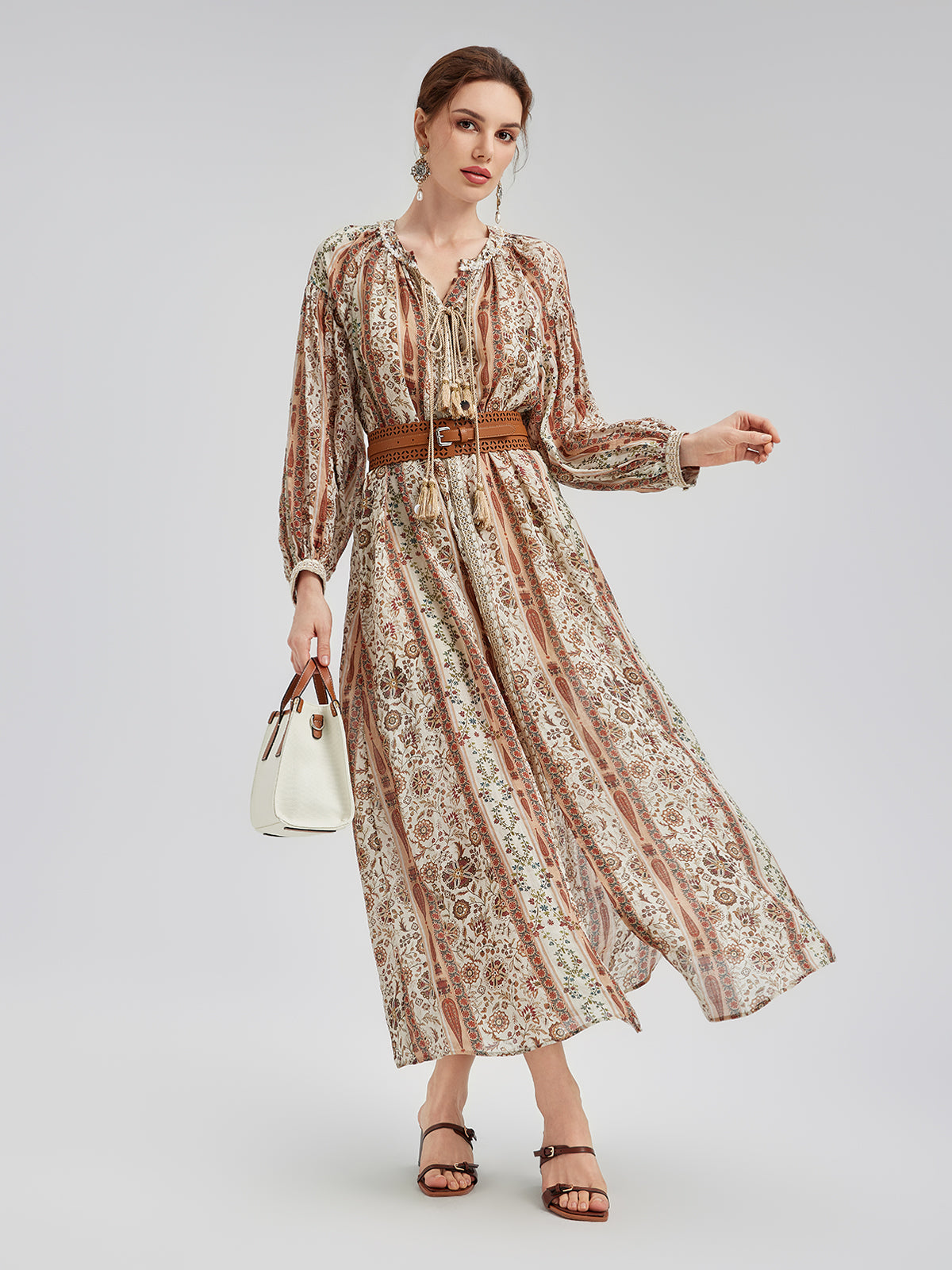 Final Sale | Breathable Ethnic Print Ramie Dress