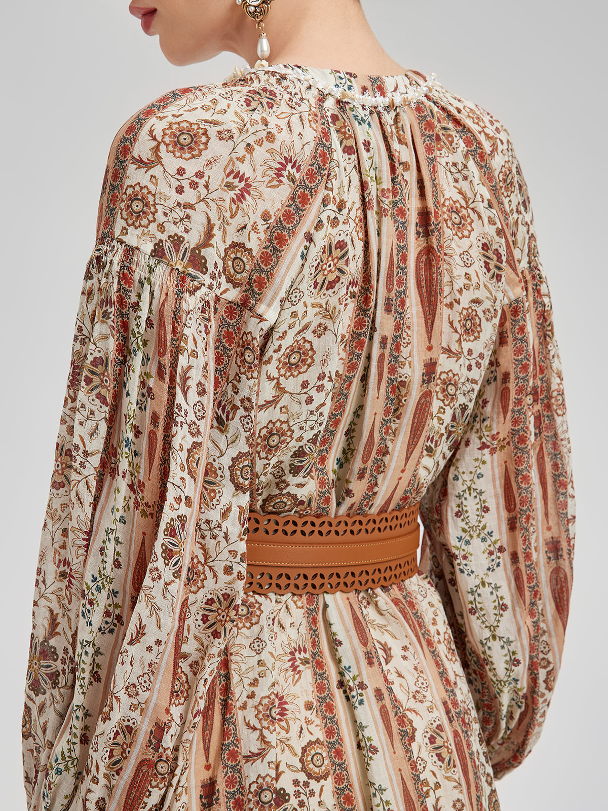 Final Sale | Breathable Ethnic Print Ramie Dress