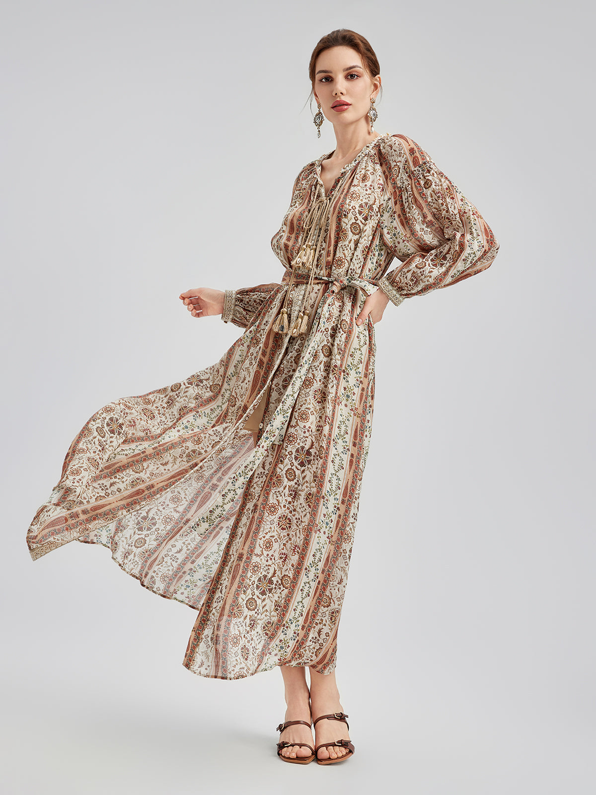 Final Sale | Breathable Ethnic Print Ramie Dress