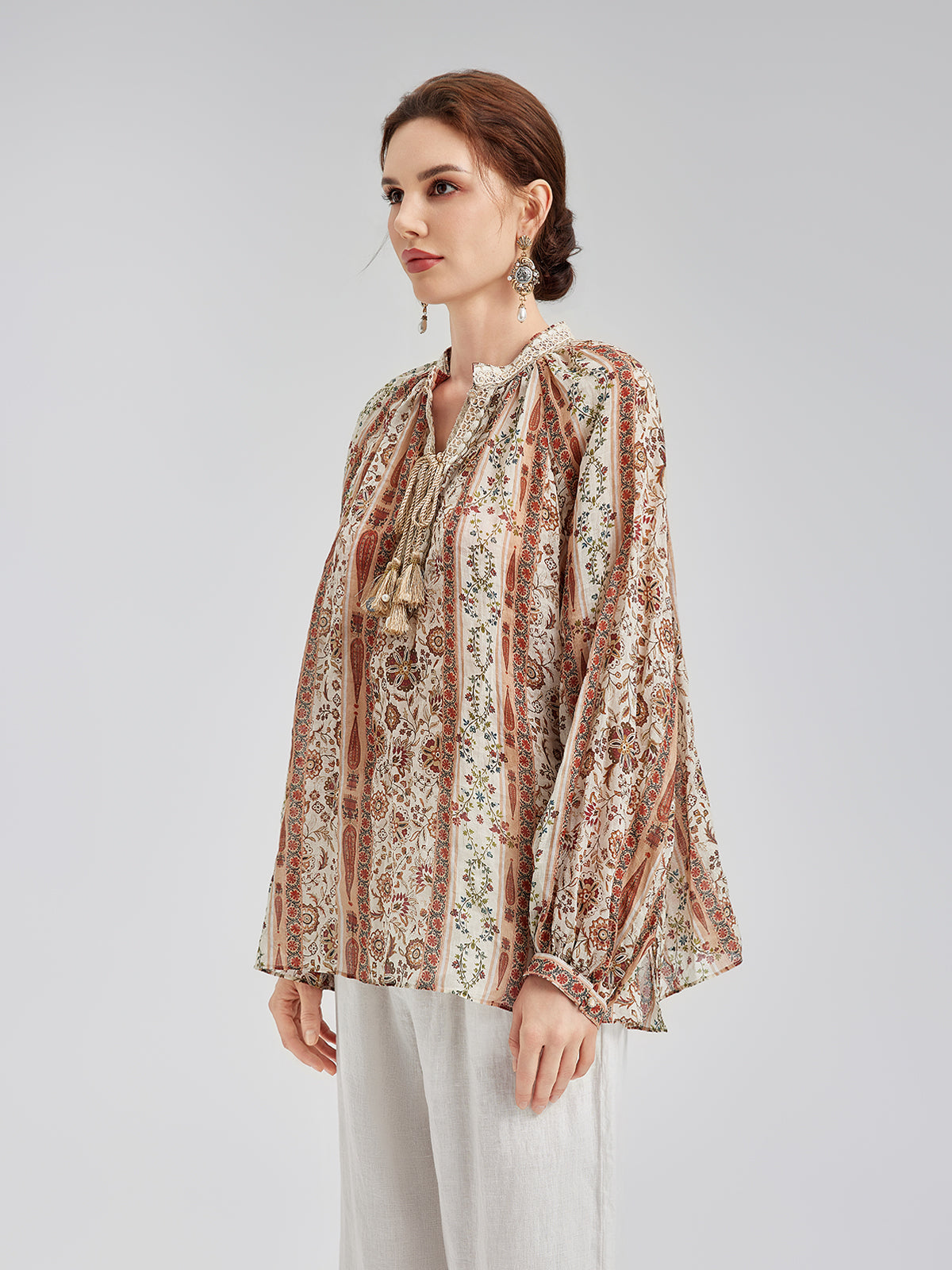 Final Sale | Breathable Ethnic Print Ramie Shirt