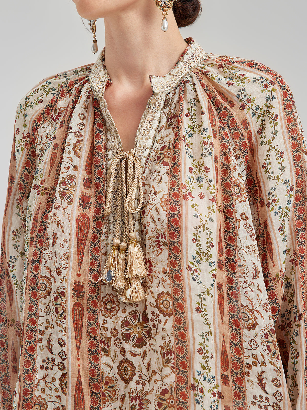 Final Sale | Breathable Ethnic Print Ramie Shirt