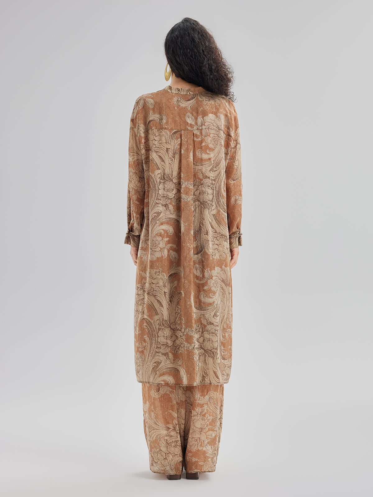 Baroque Print Cupro Vacation Dress