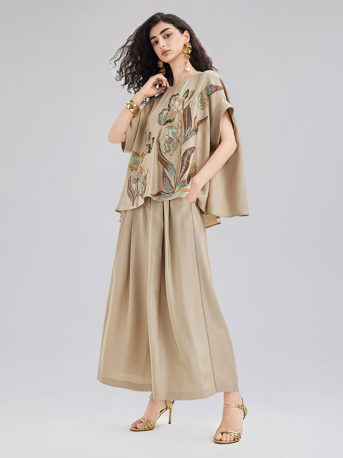Final Sale | Vintage Metal-Chain Wide Pants