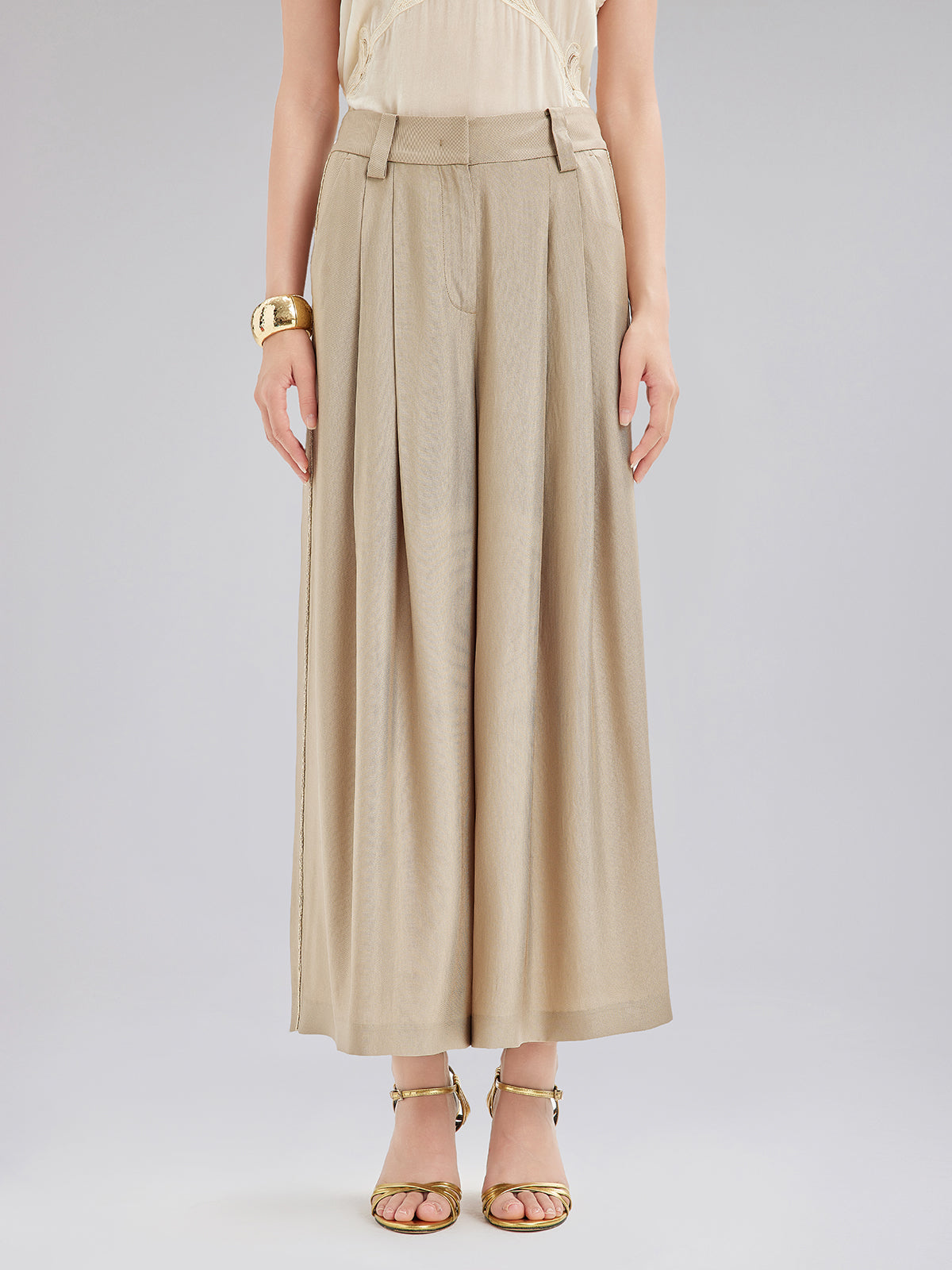 Final Sale | Vintage Metal-Chain Wide Pants