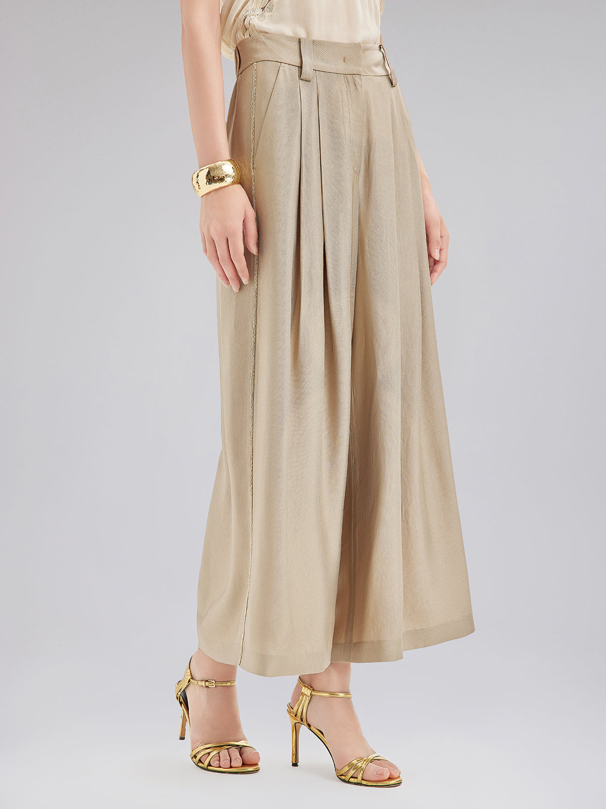 Final Sale | Vintage Metal-Chain Wide Pants