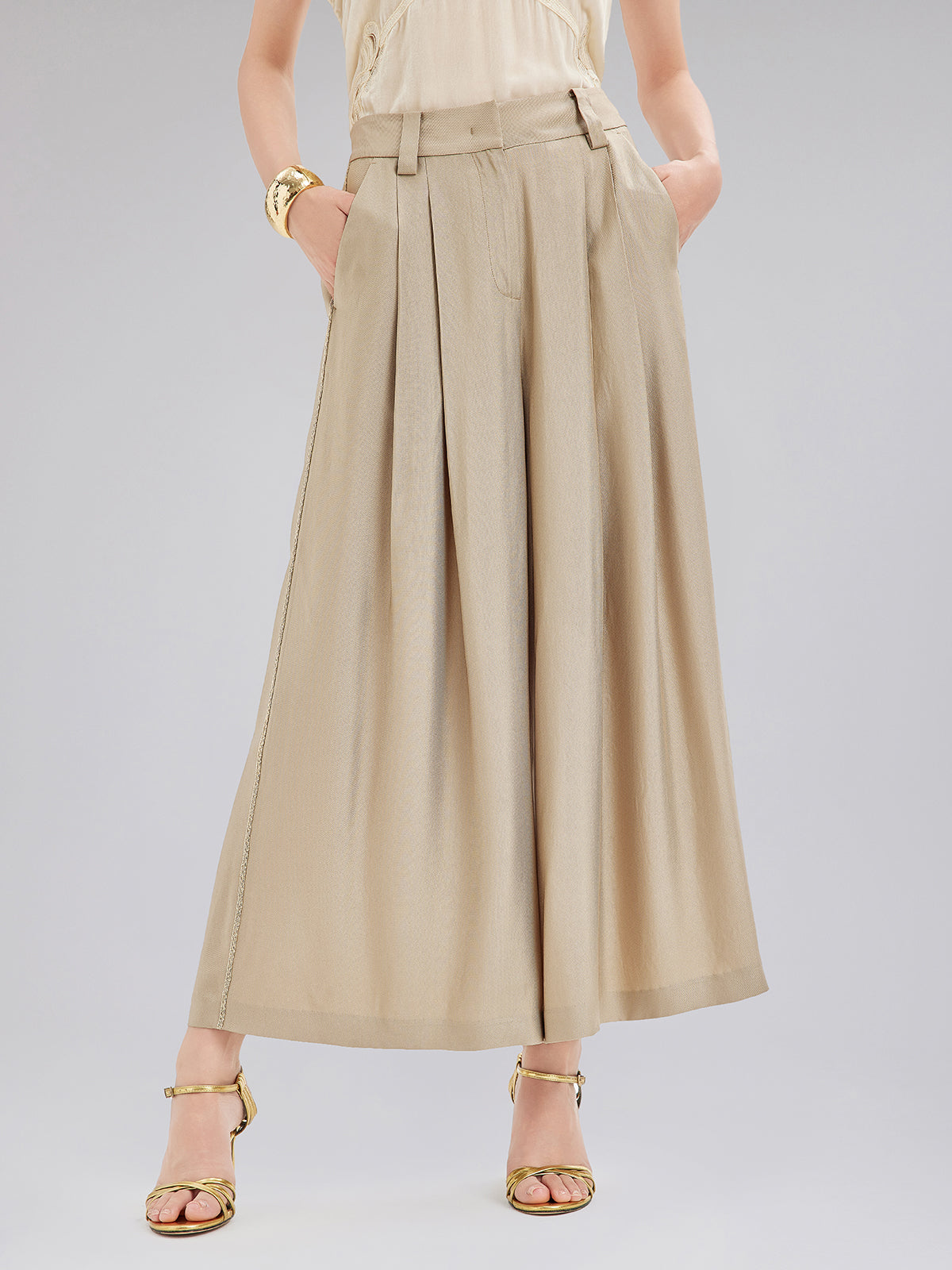 Final Sale | Vintage Metal-Chain Wide Pants