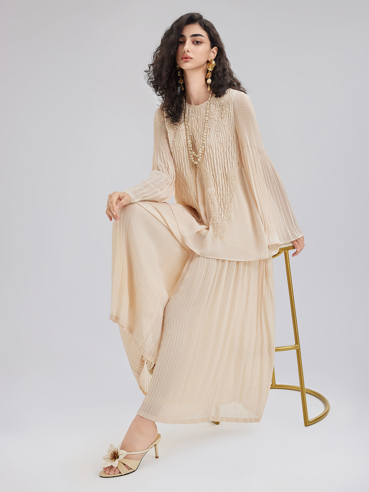 Final Sale | Luxe Pleated Elegant Relaxed Elasticed Pants