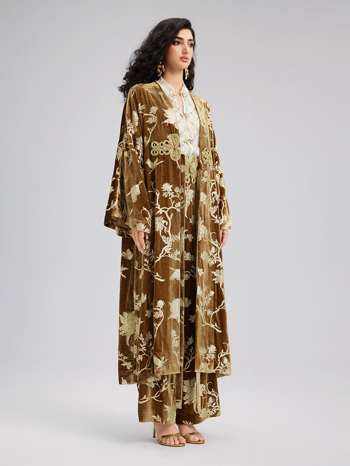 Final Sale | Gold Silk Foil Velvet Jacket