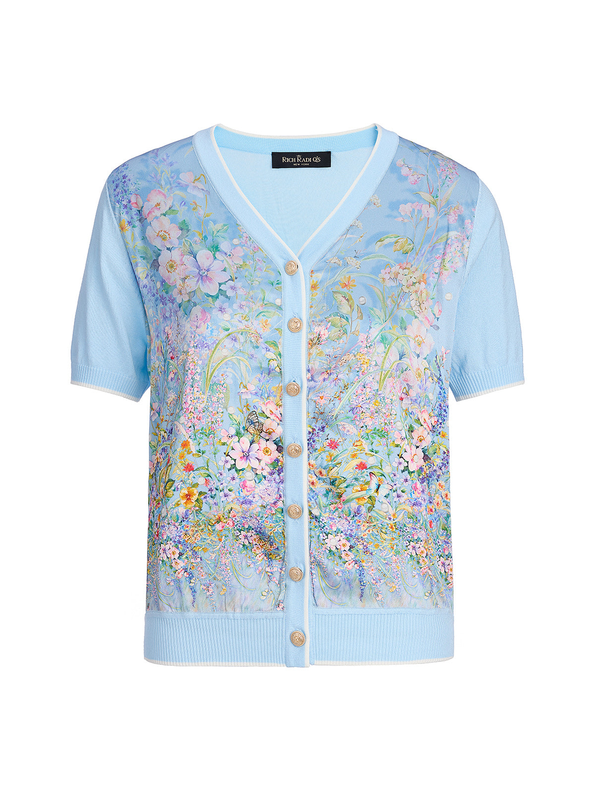 Silk Floral Print Cardigan