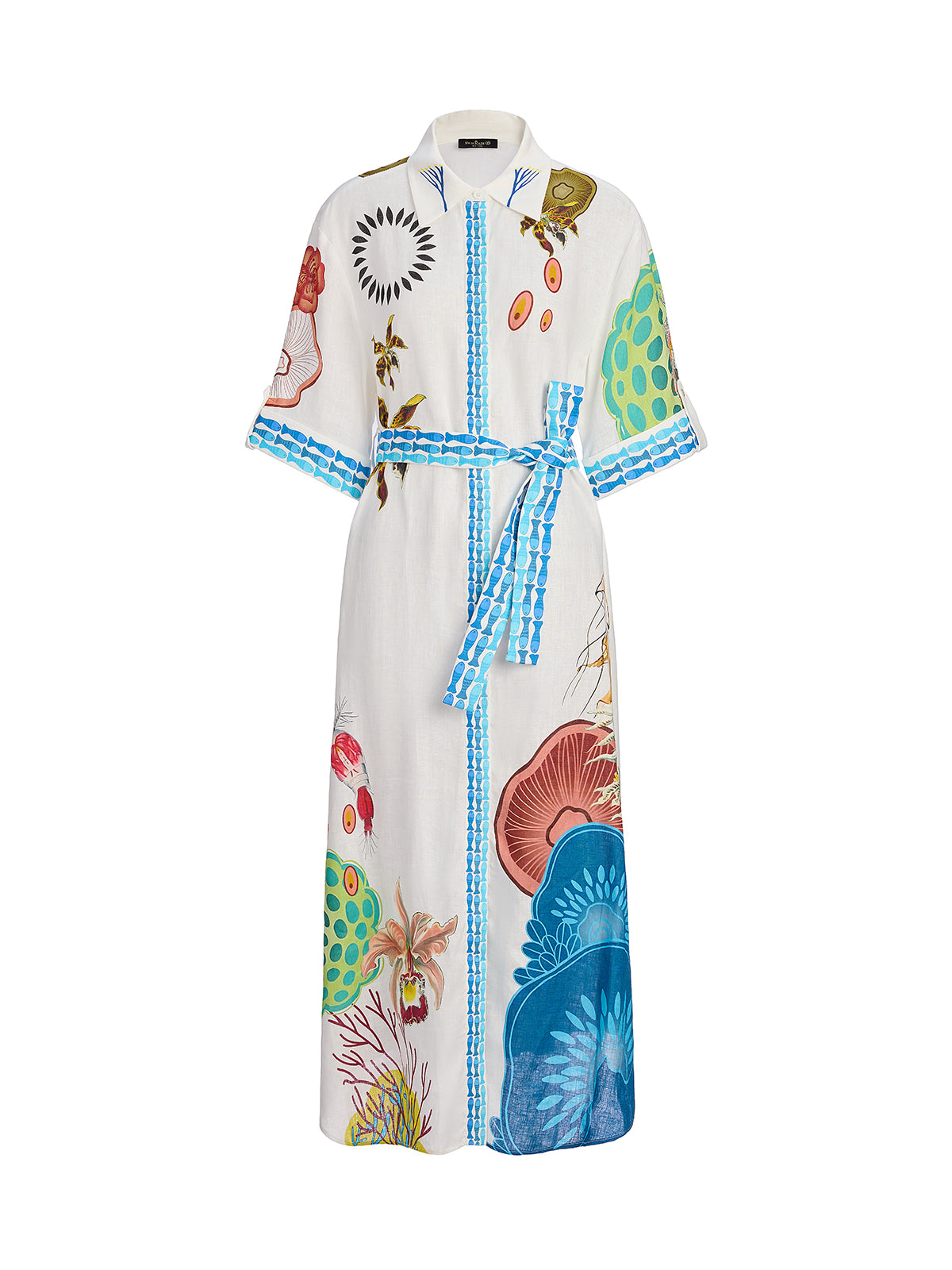 Breathable Natural Linen Printed Dress