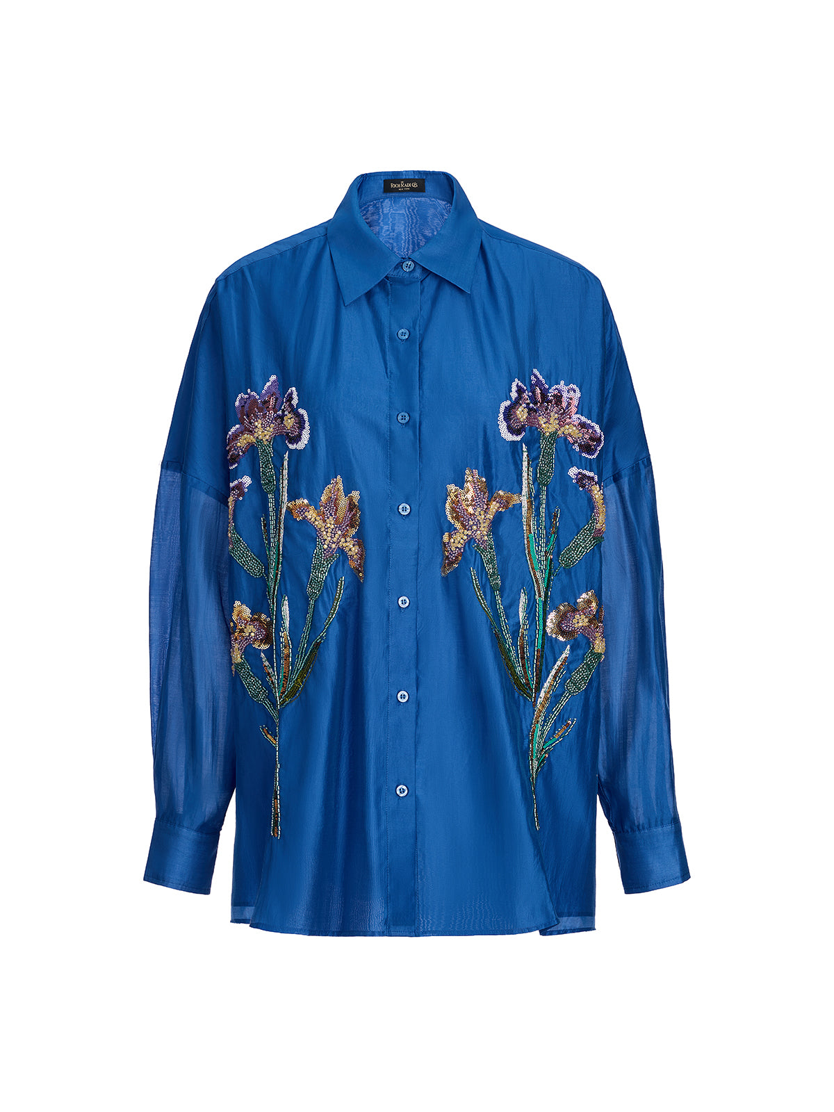 3D Floral Embroidered Loose Shirt