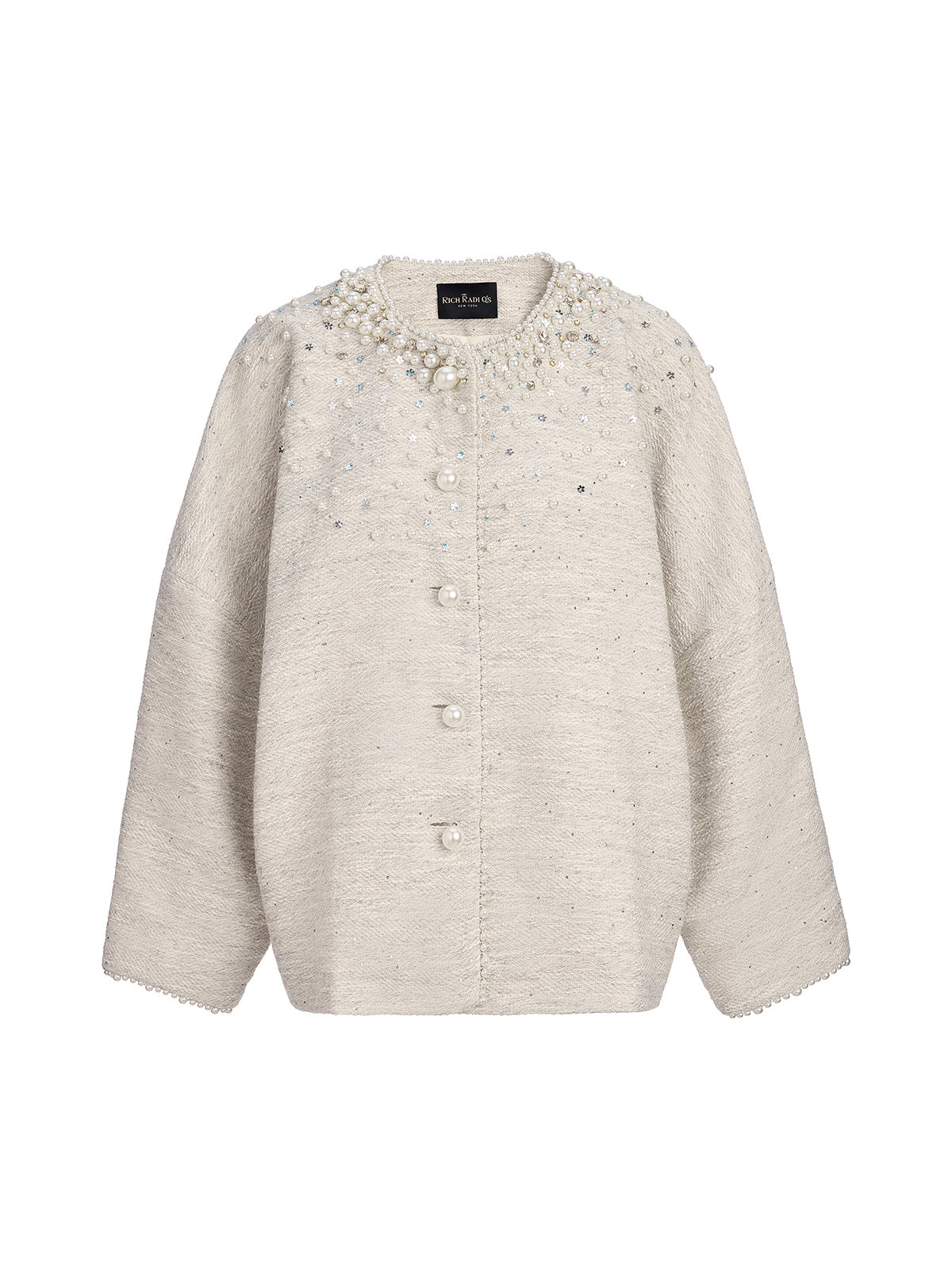Hand-Sewn Pearl Textured Jacket