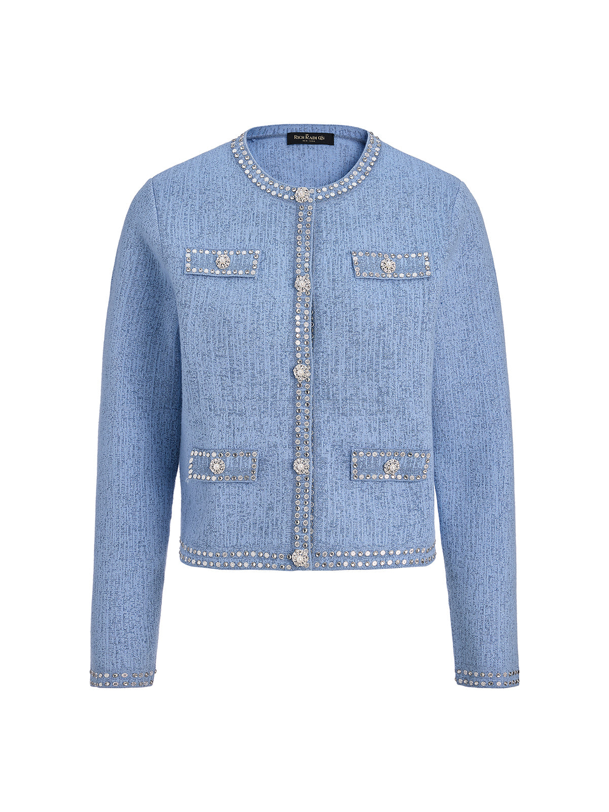Final Sale | Wool Beaded Jacquard Knit Cardigan