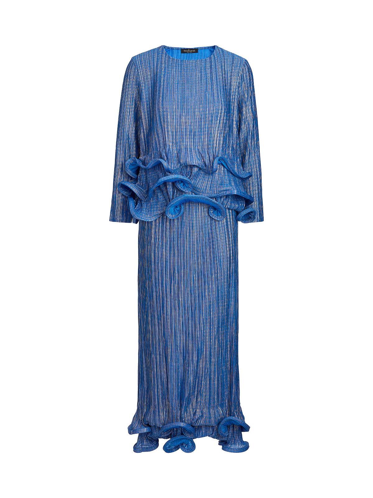 Blue Pleated Bubble-Hem Set