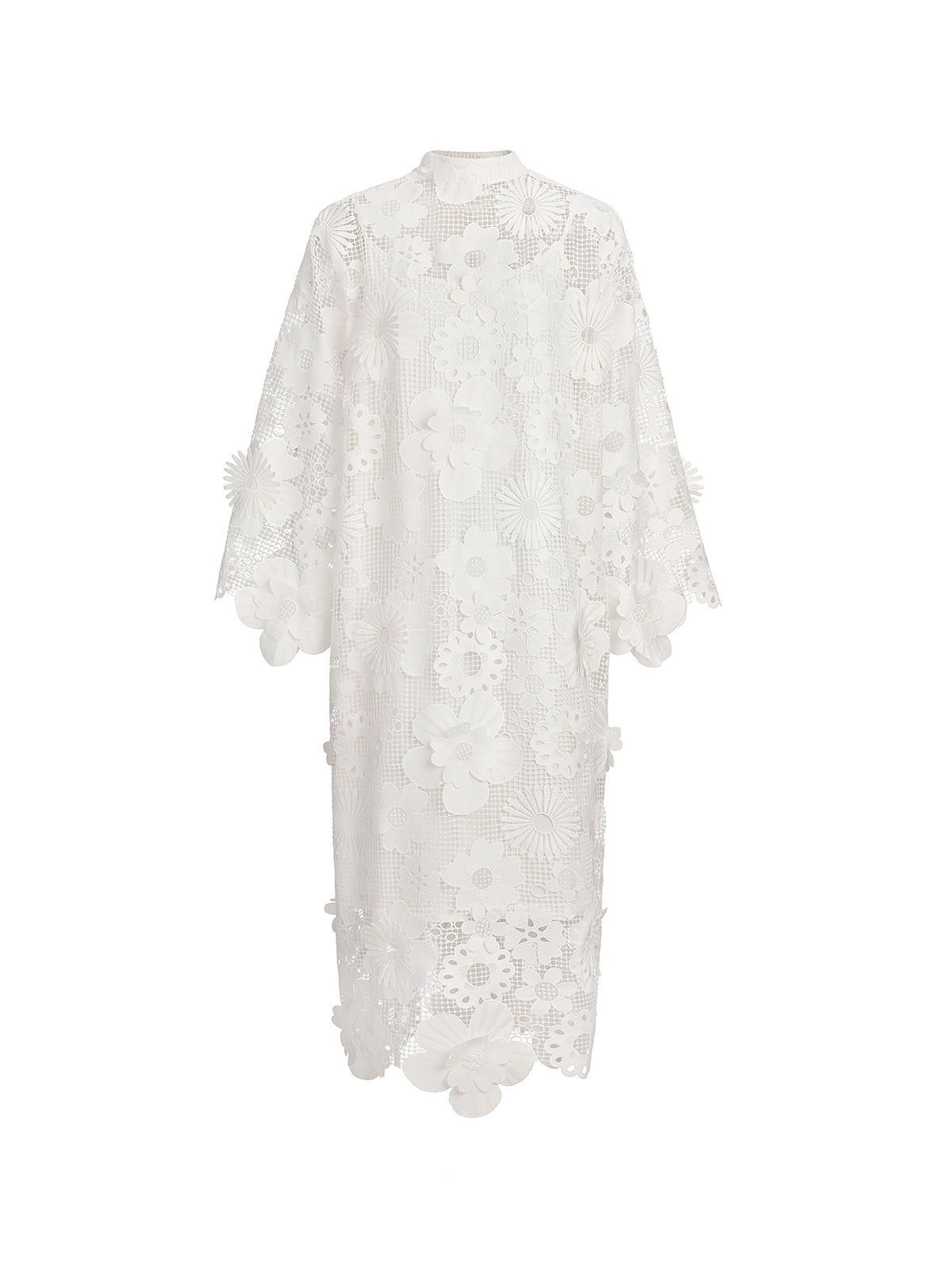 Guipure Lace 3D Floral Maxi Dress (Slip Dress Included)