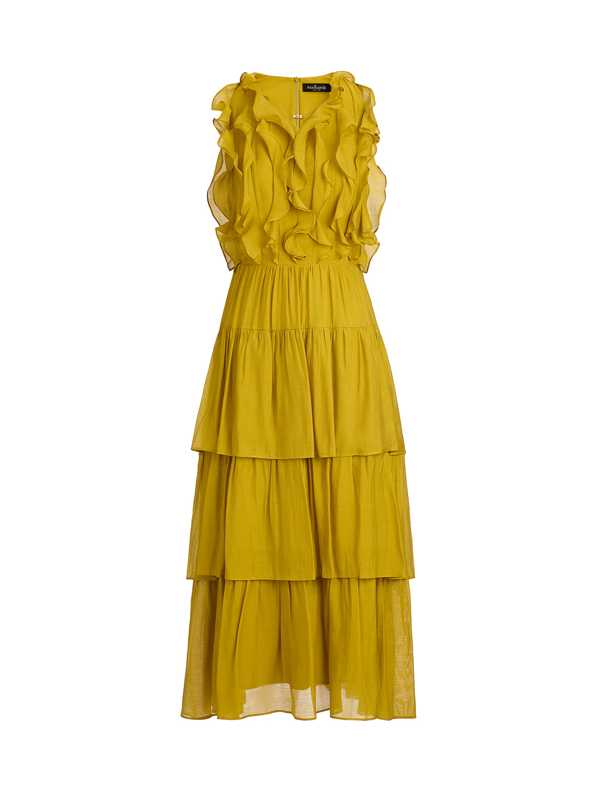 Beaded Layered Ruffle Maxi Dress