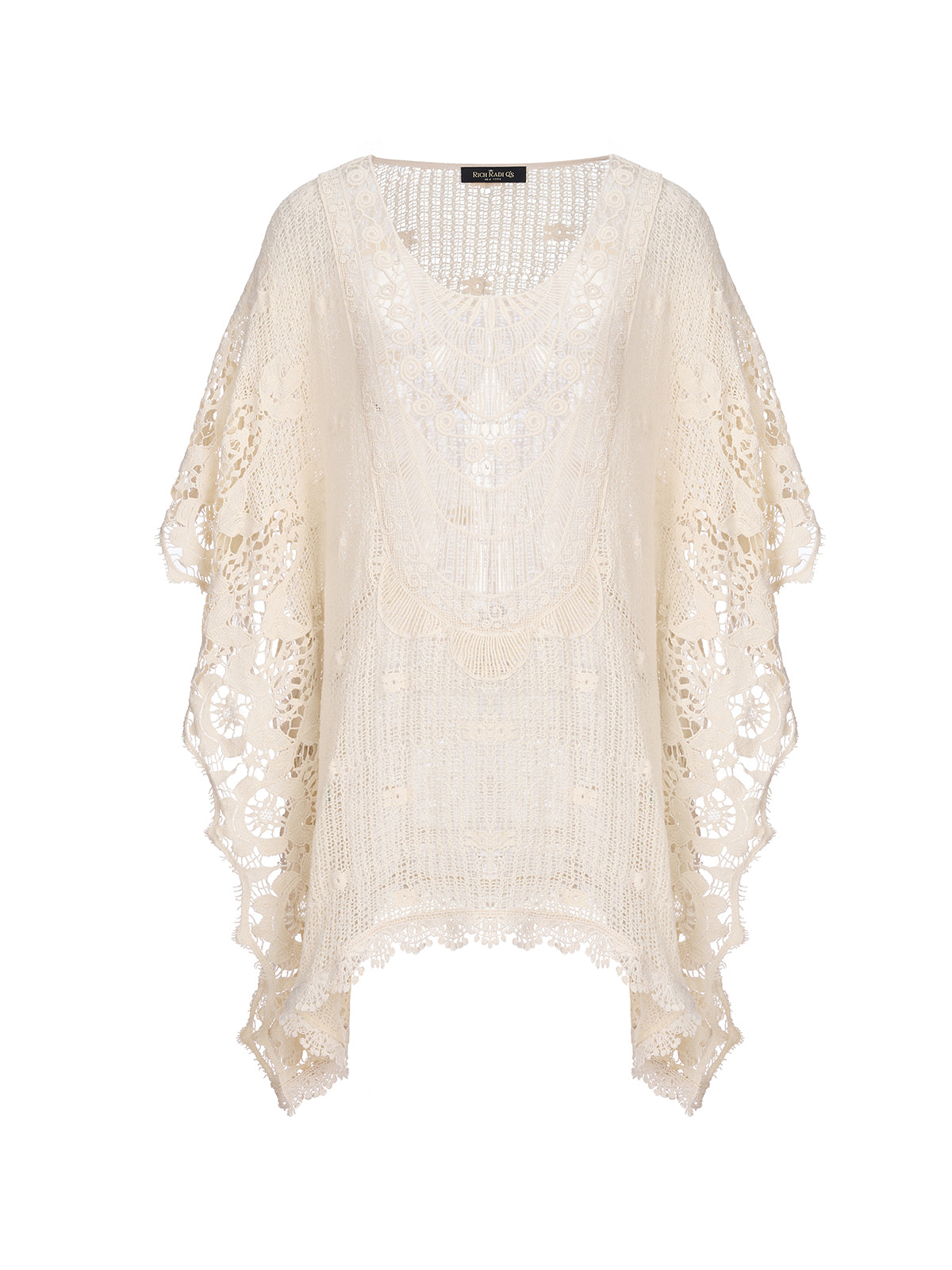 100% Cotton Lace Floral Cape Cover-Up