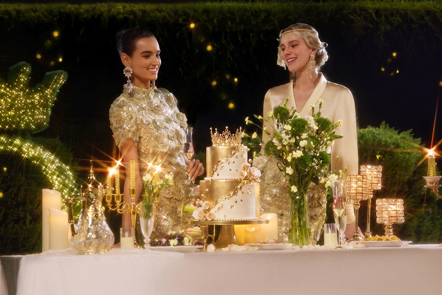richradiqs embellished dress set in birthday dinner scene
