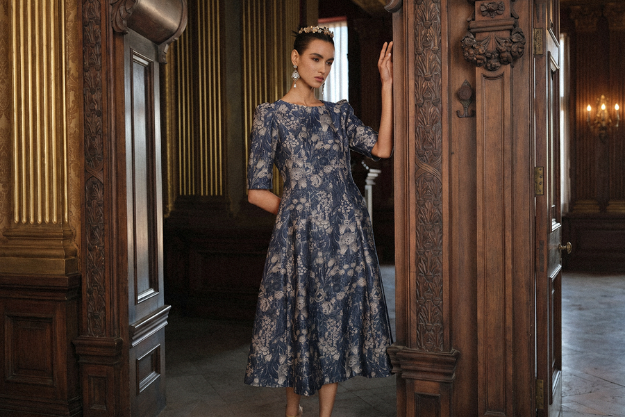 richradiqs floral midi dress in vintage hall