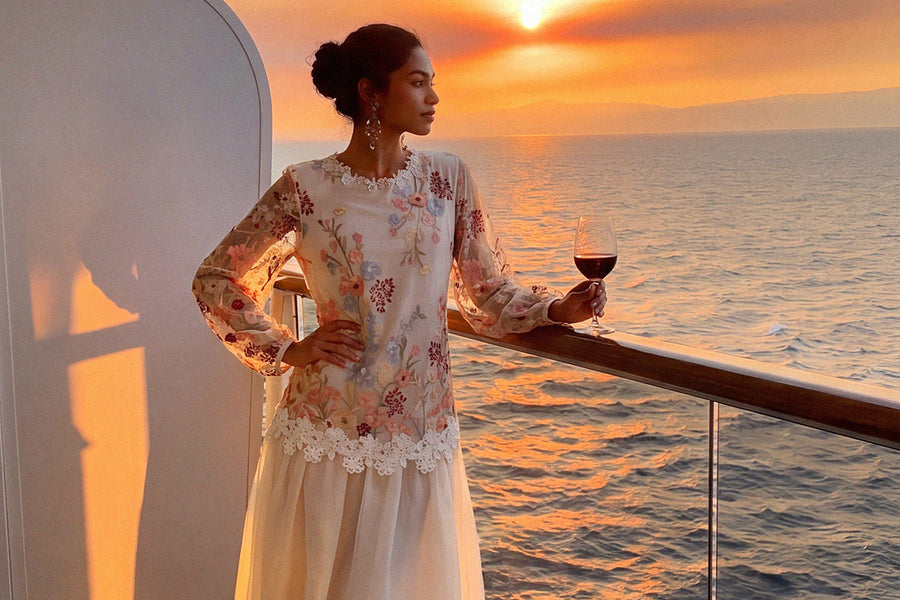 richradiqs floral dress for sunset cruise after-party