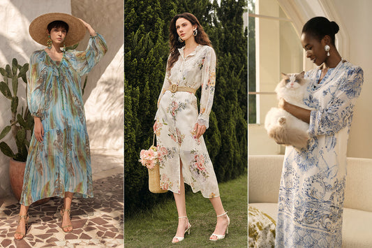 Luxury printed summer dresses for women